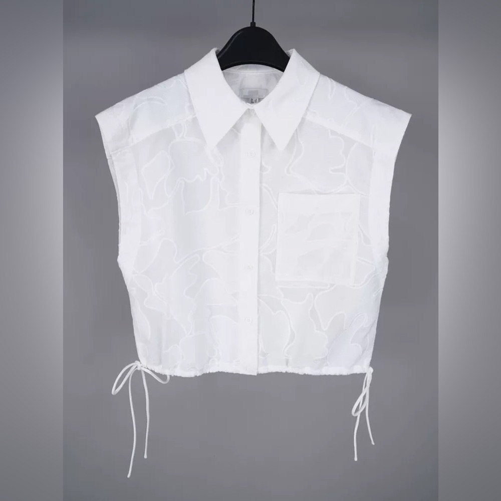 NWOT REISS White COTTON EMBROIDERED SHIRT - Picture 7 of 8
